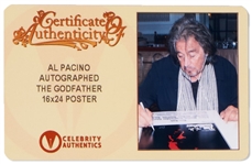 Al Pacino Signed 16'' x 24'' Photo of ''The Godfather'' Movie Poster