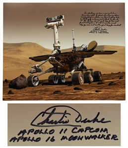 Apollo 16 Moonwalker Charlie Duke Signed 20 x 16 Photo of the Mars Rover -- The human spirit wants to go to Mars...It will be another small step for man and another giant leap for mankind!