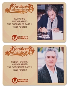 Robert DeNiro and Al Pacino Signed ''The Godfather II'' Movie Poster