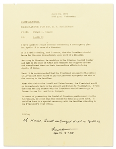 Frank Borman Signed Memo Describing the Presidential Contingency Plan for Apollo 13 -- Borman Writes, ''If Haise, Lovell and Swigert died on Apollo 13'' -- With Novaspace COA