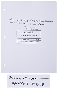 Frank Borman Signed Copy of the Apollo 8 Flight Plan, With His Christmas Message