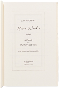 Julie Andrews Signed First Edition of Her Memoir ''Home Work''