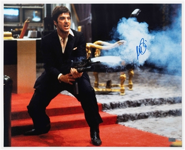 Al Pacino Signed 20 x 16 Scarface Photo -- From the Climactic Sequence