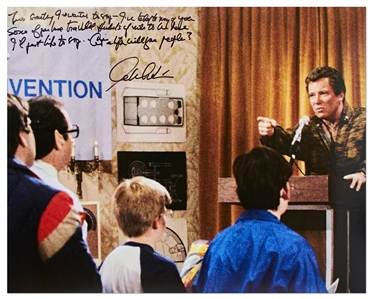 William Shatner Signed 16 x 20 Photo from His Famous Saturday Night Live Skit -- With Shatner Handwriting His Get a Life Lines