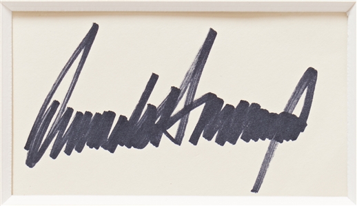 Autograph Display of Donald Trump, Billy Bush & Arianne Zucker from the Famous ''Access Hollywood'' Tape -- Display Measures 25'' x 23'' -- With PSA/DNA COA for Trump's Signature