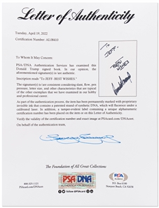 Autograph Display of Donald Trump, Billy Bush & Arianne Zucker from the Famous ''Access Hollywood'' Tape -- Display Measures 25'' x 23'' -- With PSA/DNA COA for Trump's Signature