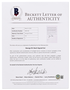 George W. Bush Signed ''Mission Accomplished'' Speech Delivered on 5 June 2003 to U.S. Soldiers Fighting in the Second Iraq War -- With Beckett COA