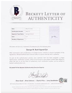 George W. Bush Signed ''Mission Accomplished'' Speech Delivered on 5 June 2003 to U.S. Soldiers Fighting in the Second Iraq War -- With Beckett COA