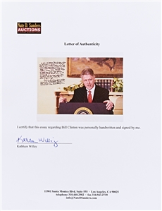 Gennifer Flowers, Paula Jones & Kathleen Willey Signed 20'' x 16'' Photo of Bill Clinton During the Infamous ''Finger Wagging'' Press Conference