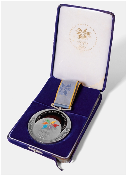 Nagano 1998 Winter Olympics Silver Winners Medal -- The Only Time a Curling Winners Medal Has Been Offered at Auction