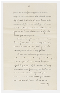 Grover Cleveland Signed Speech to Congress Addressing the Venezuelan Crisis of 1895 -- Cleveland Enforces the Monroe Doctrine for the First Time in U.S. History & Realigns Global Powers as a Result