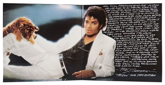 Michael Jackson Thriller Album with Handwritten Memory of How the Famous Photos Were Captured by Photographer Dick Zimmerman
