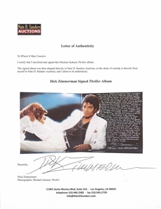 Michael Jackson ''Thriller'' Album with Handwritten Memory of How the Famous Photos Were Captured by Photographer Dick Zimmerman