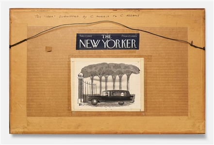 Charles Addams Artwork Published in The New Yorker from 1963 -- Addams Satirizes a 1960s Ad Campaign by Showing a Deceased Person Taking Their Nest Egg to the Grave
