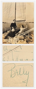 Humphrey Bogart & Lauren Bacall Signed 10.5 x 13.5 Photo of the Pair Sailing on the Santana