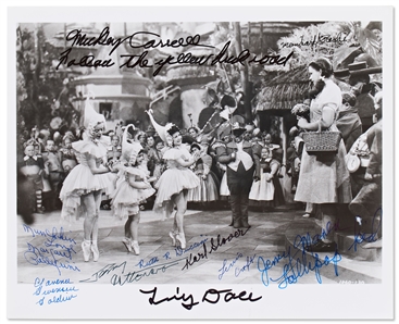 Wizard of Oz 8 x 10 Photo Signed by 10 of the Munchkins -- With PSA/DNA COA