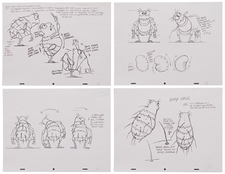 Concept Prints for the Character of P.T. Flea in A Bugs Life -- Totals 18 Pages