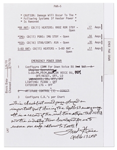 Fred Haise Signed Apollo 13 Flight Notes, ''a record of the real time steps that NASA & the industry team developed for us to ensure our safe return to Earth!''