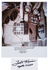 Fred Haise Signed 16 x 20 of the Apollo 13 Mailbox that Allowed the Astronauts to Breathe Air Within the Lunar Module