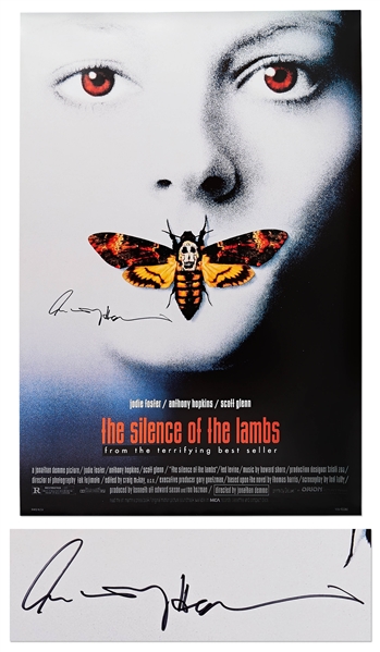 Anthony Hopkins Signed Silence of the Lambs Movie Poster