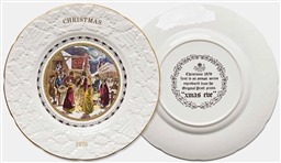 Margaret Thatcher Personally Owned Set of 8 Christmas Dessert Plates -- From Her Time as Prime Minister