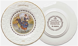 Margaret Thatcher Personally Owned Set of 8 Christmas Dessert Plates -- From Her Time as Prime Minister