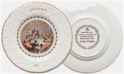 Margaret Thatcher Personally Owned Set of 8 Christmas Dessert Plates -- From Her Time as Prime Minister