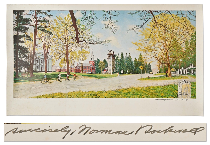 Norman Rockwell Signed Lithograph of His Springtime in Stockbridge