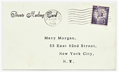 John Steinbeck Postcard Signed ''J.S.'' -- Steinbeck Writes to His Typist Regarding Working on ''Arthur'': ''Stop jittering!...you are the one to do that job.''