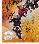 ''The Goonies'' Cast-Signed 14'' x 11'' Photo of the Poster -- With JSA COAs