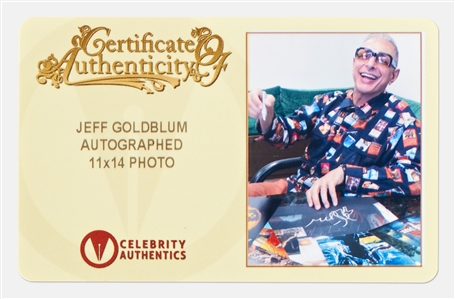 Jurassic Park Cast-Signed 11'' x 14'' Photo -- Signed by Sam Neill, Jeff Goldblum & Laura Dern