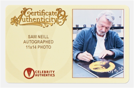 Jurassic Park Cast-Signed 11'' x 14'' Photo -- Signed by Sam Neill, Jeff Goldblum & Laura Dern
