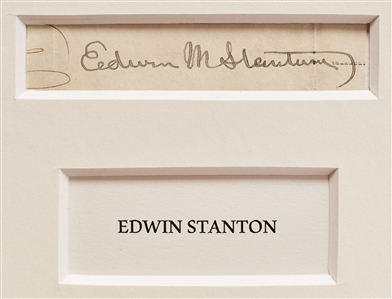 Abraham Lincoln & His Entire Cabinet Signed Display with a Photograph of the Reading of the Emancipation Proclamation -- Measures Over 39'' x 32''