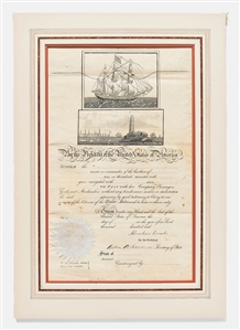 Abraham Lincoln Signed Ship's Passport -- Unaccomplished 