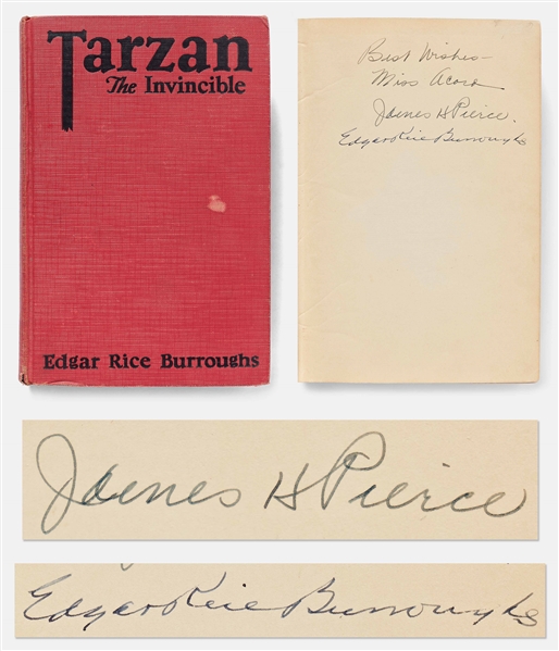 Edgar Rice Burroughs and Tarzan Actor James H. Pierce Signed Tarzan the Invincible