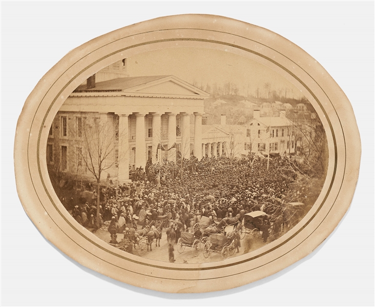 Large Albumen Photo Depicting Hundreds of Mourners After the Assassination of Abraham Lincoln