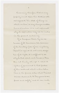 Grover Cleveland Signed Speech to Congress Addressing the Venezuelan Crisis of 1895 -- Cleveland Enforces the Monroe Doctrine for the First Time in U.S. History & Realigns Global Powers as a Result