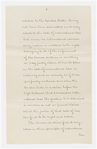 Grover Cleveland Signed Speech to Congress Addressing the Venezuelan Crisis of 1895 -- Cleveland Enforces the Monroe Doctrine for the First Time in U.S. History & Realigns Global Powers as a Result