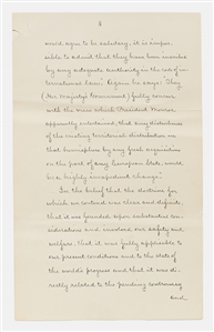 Grover Cleveland Signed Speech to Congress Addressing the Venezuelan Crisis of 1895 -- Cleveland Enforces the Monroe Doctrine for the First Time in U.S. History & Realigns Global Powers as a Result