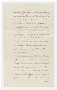 Grover Cleveland Signed Speech to Congress Addressing the Venezuelan Crisis of 1895 -- Cleveland Enforces the Monroe Doctrine for the First Time in U.S. History & Realigns Global Powers as a Result