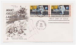 Neil Armstrong Signed Apollo 11 First Day Cover -- Uninscribed -- With JSA COA