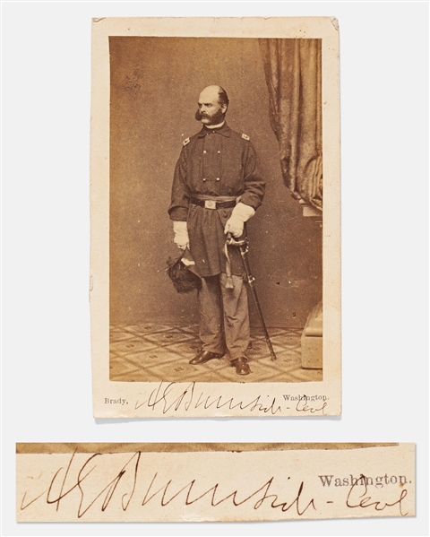 General Ambrose Burnside Signed CDV by Mathew Brady -- With JSA COA