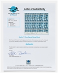 Apollo 11 Crew-Signed Full Sheet of ''Stamp Twins'' Project Gemini Stamps -- With Steve Zarelli COA