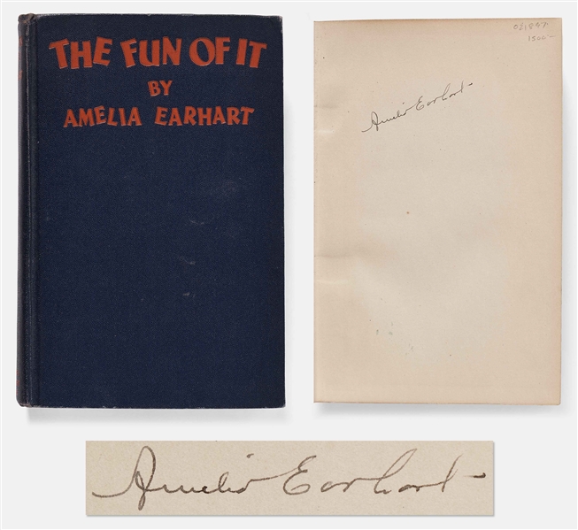 Amelia Earhart Signed First Edition of The Fun of It, Without Inscription