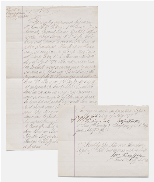 Little Bighorn Survivor Frank M. Gibson of the 7th Cavalry Signed Court Martial Document