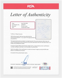 ''Raiders of the Lost Ark'' Villain Ronald Lacey Autograph Letter Signed from 1981 Shortly After ''Raiders'' Premiered -- With PSA COA