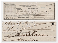 Thomas Edison Signed Check from 1923, Drawn on the Edison Botanic Research Corporation