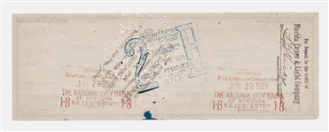 Thomas Edison Signed Check from 1923, Drawn on the Edison Botanic Research Corporation