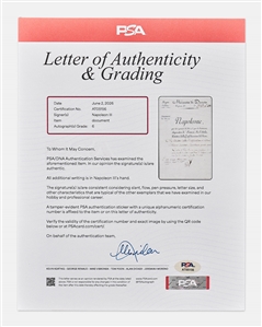 Napoleon Bonaparte Document Signed as King of Italy -- With PSA COA