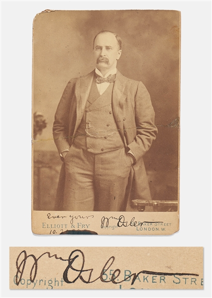 The Father of Modern Medicine, William Osler Signed Cabinet Card Photo